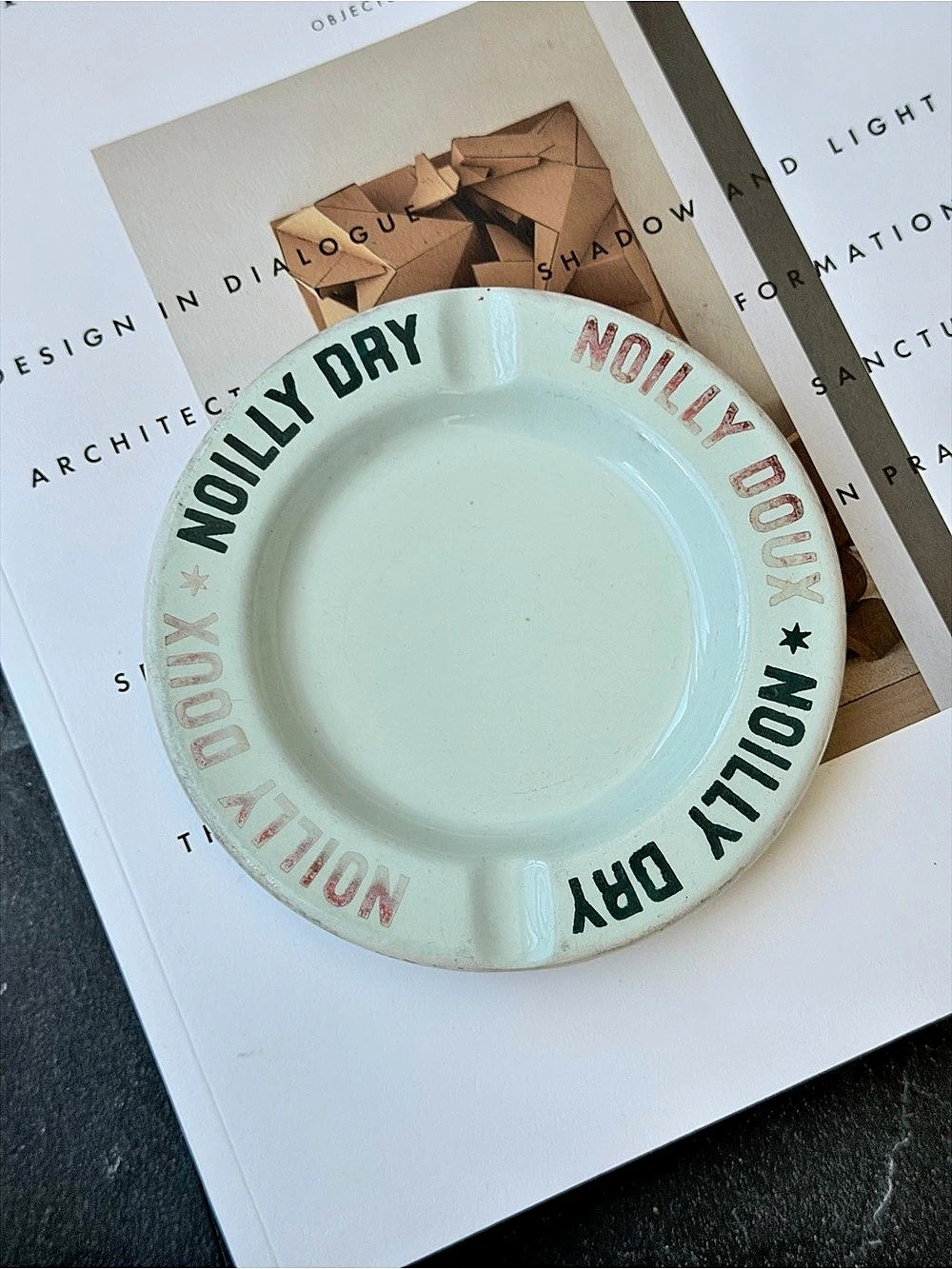 Vintage French Noilly Dry / Noilly Doux Ceramic Ashtray